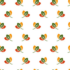 Melissa,peppermint, spearmint, Mint leaves seamless pattern. Design for packaging tea, wrapping paper, cosmetics, wallpapers, textiles, natural organic products. Vector stock illustration.