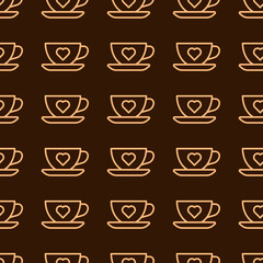 Obraz premium Tea cups seamless repeat pattern. 