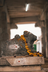 Indian lord Maha nandi under temple