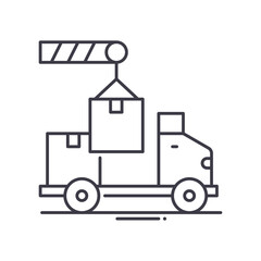 Shipment icon, linear isolated illustration, thin line vector, web design sign, outline concept symbol with editable stroke on white background.
