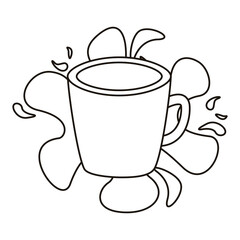 coffee mug drink splashing line style icon