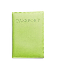 One passport on white background