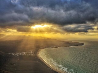 sunset over the river