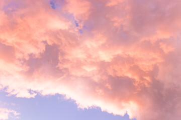 Pink sky with clouds