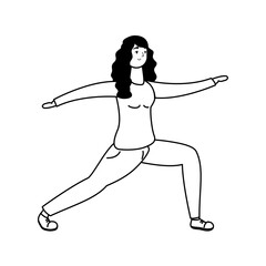 Fototapeta premium young woman practicing exercise line style