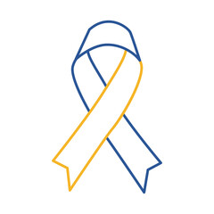 down syndrome campaign ribbon line style icon