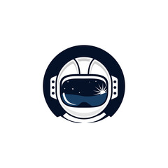simple modern playful flat space astronaut illustration helmet vector icon
