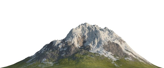 Snowy mountains Isolate on white background 3d illustration - 392774982