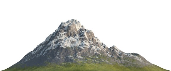 Snowy mountains Isolate on white background 3d illustration - 392775182