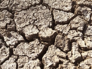 close up dry soil in country Thailand