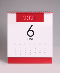 Simple desk calendar 2021 - June
