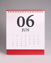 Simple desk calendar 2021 - June