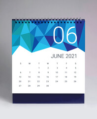 Simple desk calendar 2021 - June