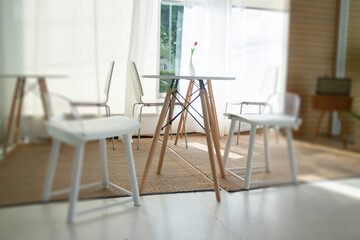 Table and seat in co-working space