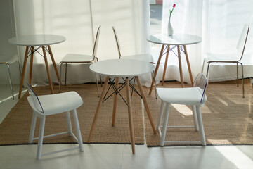 Table and seat in co-working space