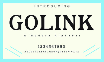 Golink font. Elegant alphabet letters font and number. Classic Copper Lettering Minimal Fashion Designs. Typography fonts regular uppercase and lowercase. vector illustration