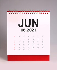 Simple desk calendar 2021 - June