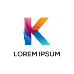 Letter k gradient logo colorful design vector