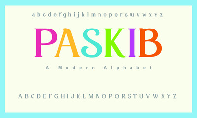 Paskib font. Elegant alphabet letters font and number. Classic Copper Lettering Minimal Fashion Designs. Typography fonts regular uppercase and lowercase. vector illustration