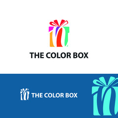 Colorful Gift box with initial N letter logo concept. Gift store/shop logo template