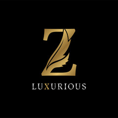 letter Z floral decorative luxurious alphabet for bridal, wedding, beauty care logo, personal branding image, make up artist,eye lash, nail art or any other royal brand and company