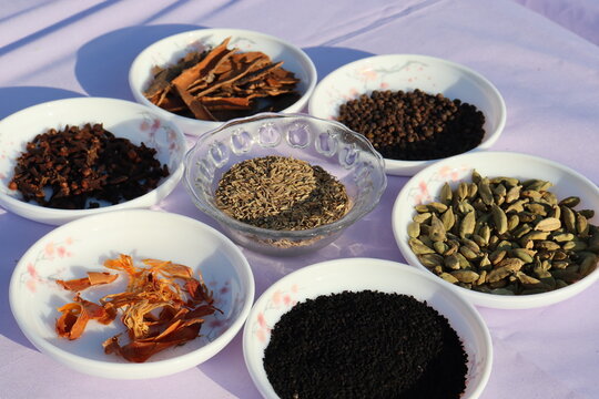Collection of various healthy spices