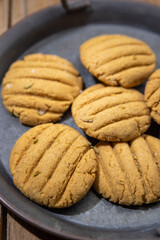homemade baked cookies made with flour and jaggery