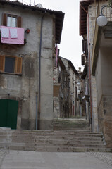 Fototapeta na wymiar In the streets of Scanno: View of the characteristic village