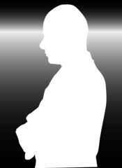 考える男性シルエット