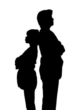 recommend clip art: 背中合わせのカップルシルエット