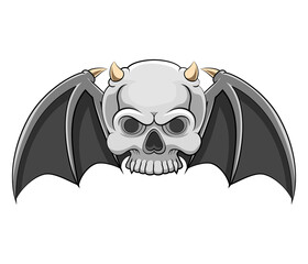 The dead skull with the small horn and has the two bat wings for fly