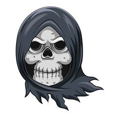 The dead skull grim reaper with the steal blue cloak to cover his head
