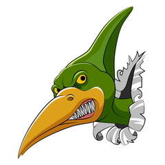 The pteranodon head come out from the big wall for the storybook dinosaur © XAVIERDESIGN