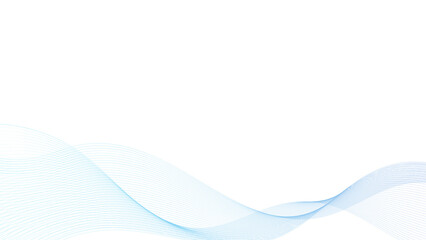 Blue luxury lines blend smooth wave flowing abstract on white background vector illustration.