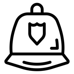 
Cop guard headwear, solid icon of police cap 
