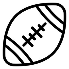 
American football icon, solid vector of rugby
