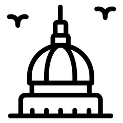 
London mausoleum architecture, national gallery building icon in solid design 
