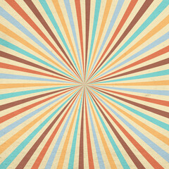retro sun rays on old grunge paper