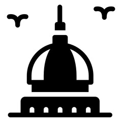 Obraz premium Cathedral church of st paul the apostle, solid icon design 