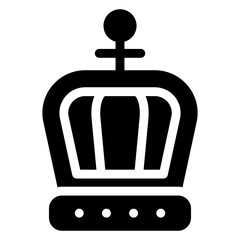 
Royal crown icon in filled style, hereditary authority
