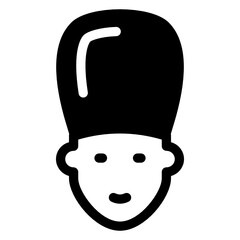 
British castle soldier, filled icon of royal guard 
