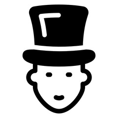 
Yeoman of the guard, solid icon of beefeater 
