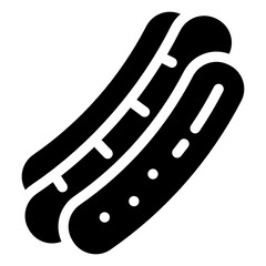 
Sausages burger, solid icon of hotdog sandwich 
