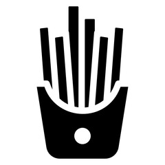 
French fries icon in solid design 
