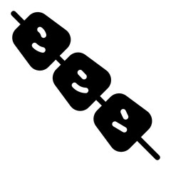 
Skewer, barbecue food icon, glyph vector design.
