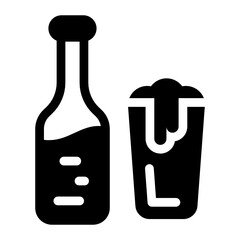 
Drink bottle with glass in a solid editable icon
