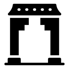 
Singapore entrance gate vector, filled icon 
