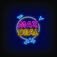Max Deal Neon Signs Style Text Vector