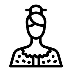 
Icon of singaporean woman in filled style 
