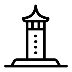 
Icon of bridge in solid design
